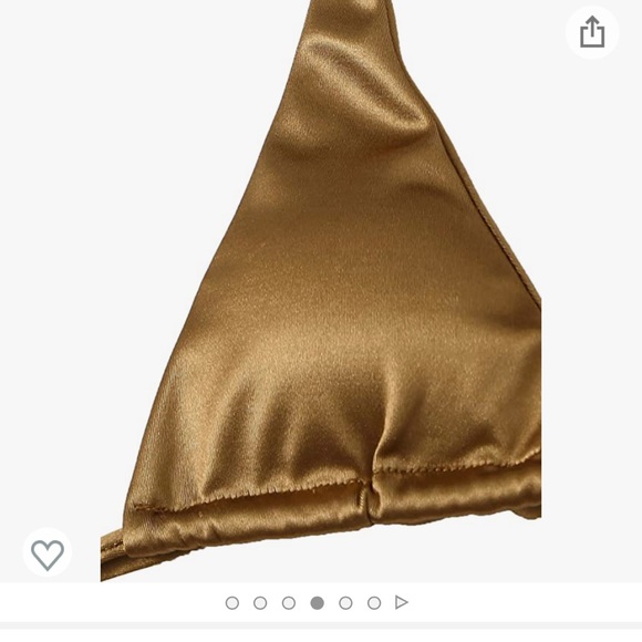 NIB Save $64 - gold metallic satin lined string bikini - sizes medium & larges - Picture 4 of 8